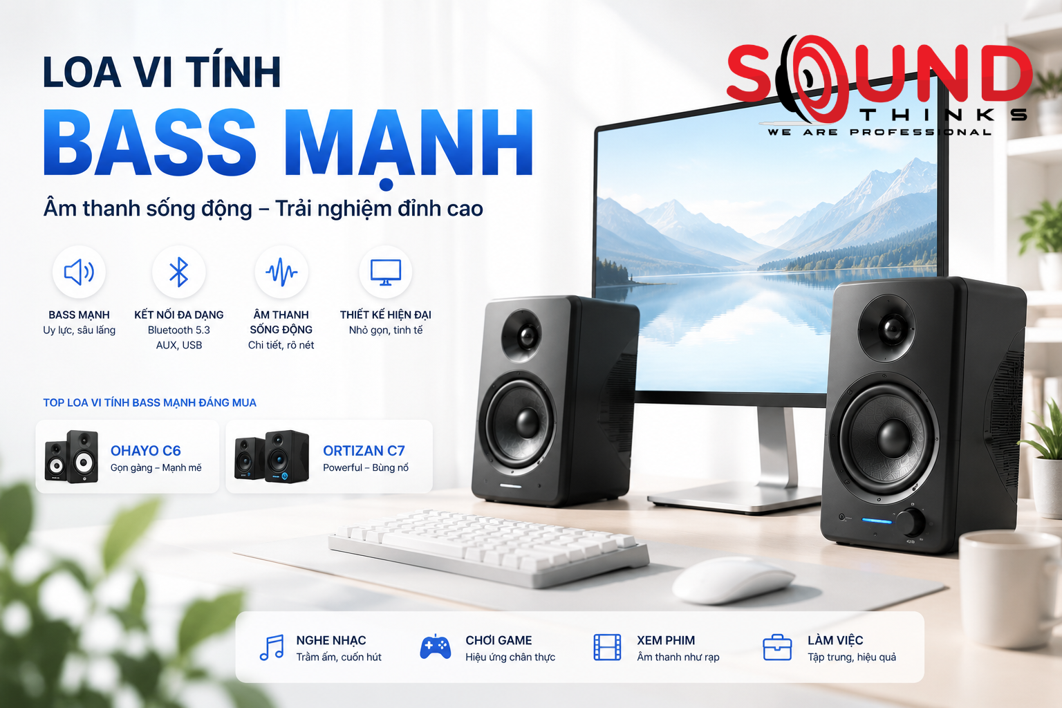 Loa Vi Tính Bass Mạnh