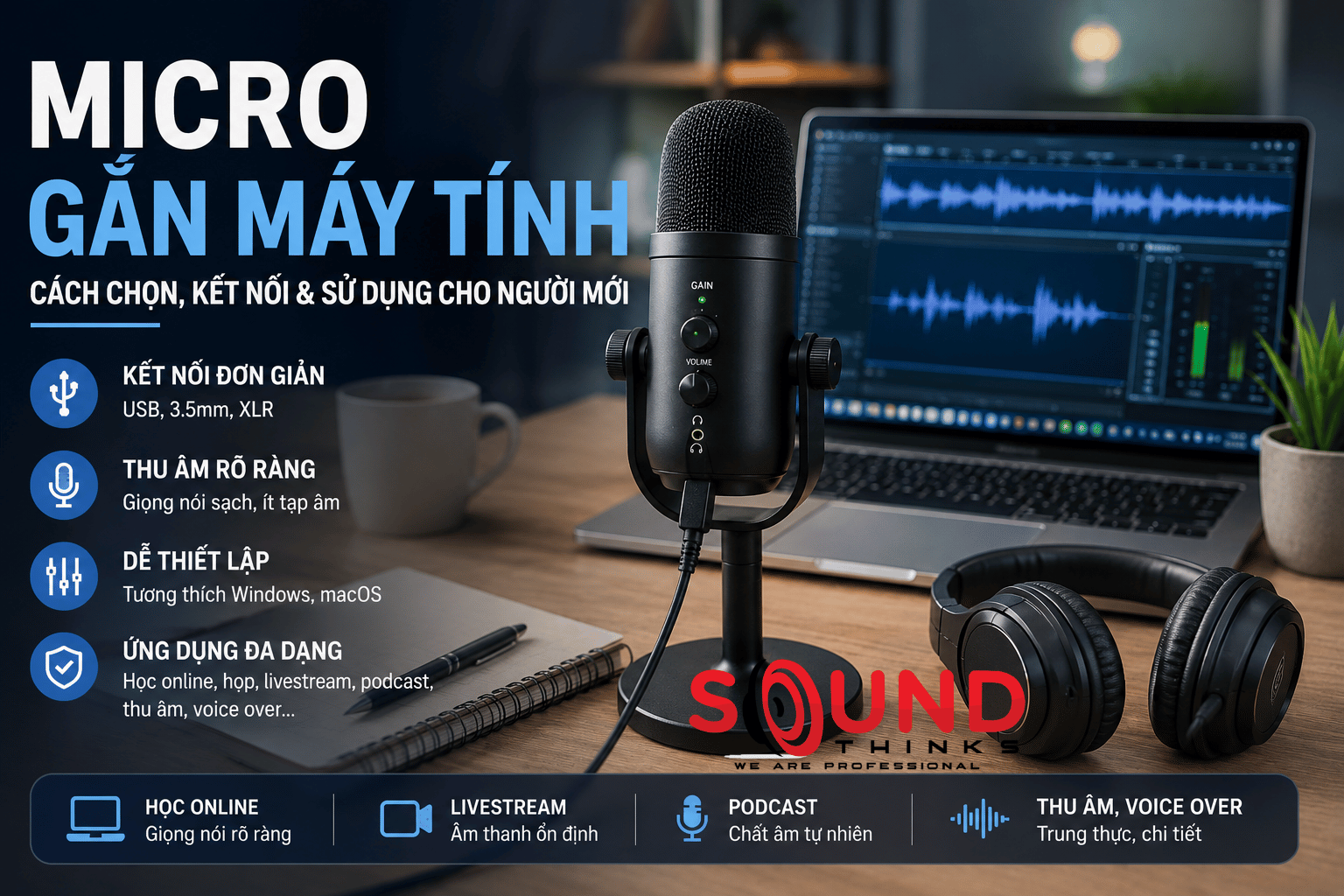 Mic Gắn Máy Tính