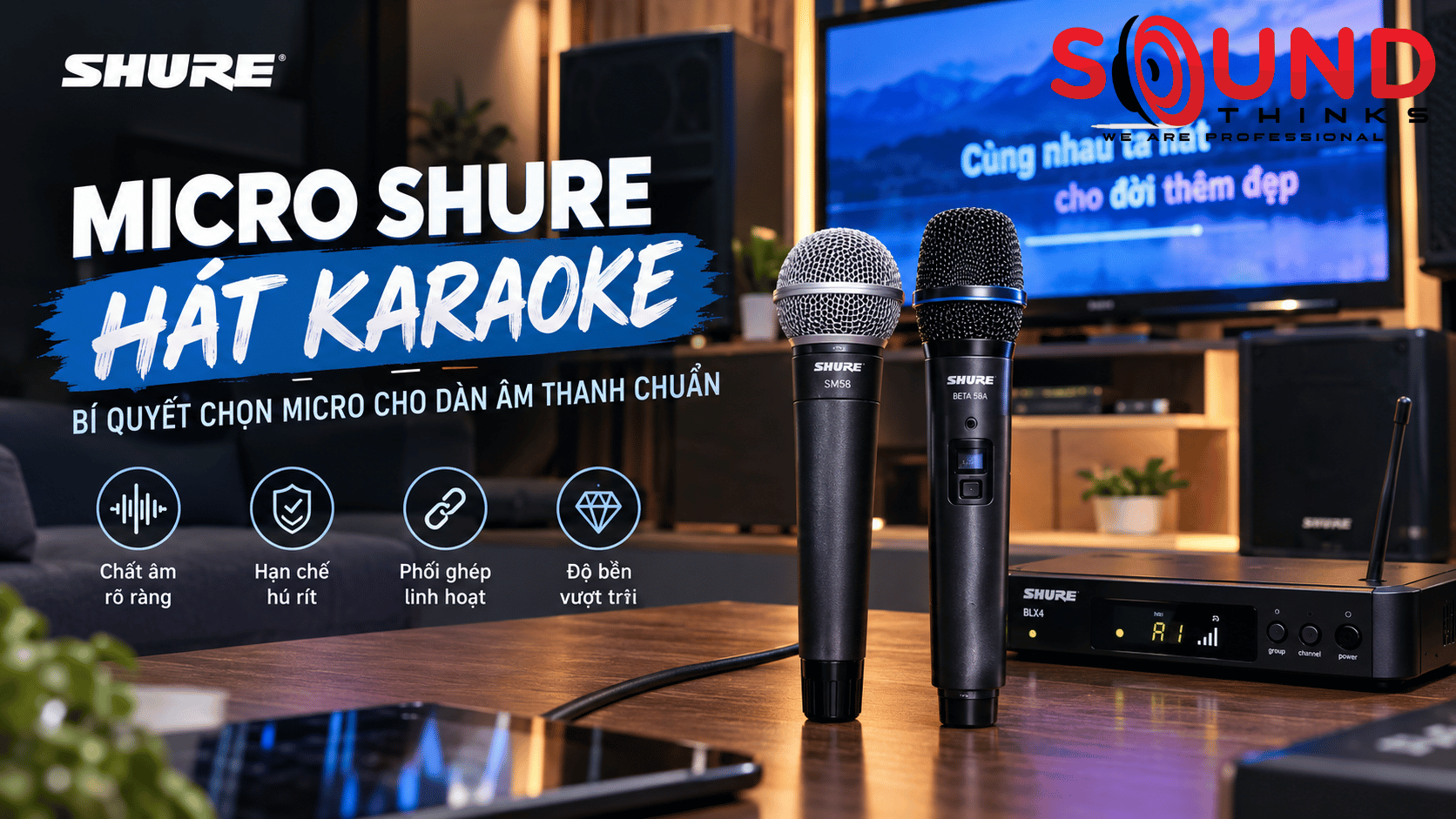 Micro Shure Hát Karaoke