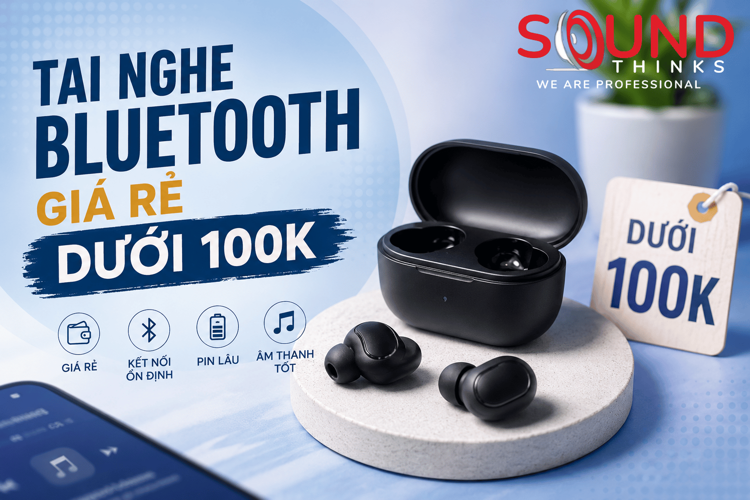 Tai Nghe Bluetooth Giá Rẻ Dưới 100k