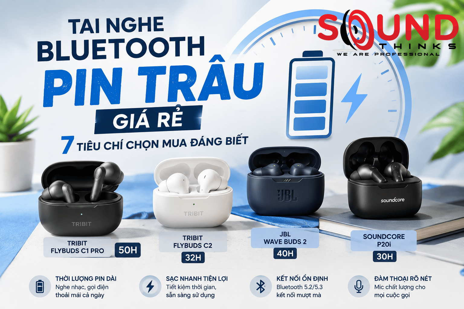 Tai Nghe Bluetooth Pin Trâu Giá Rẻ