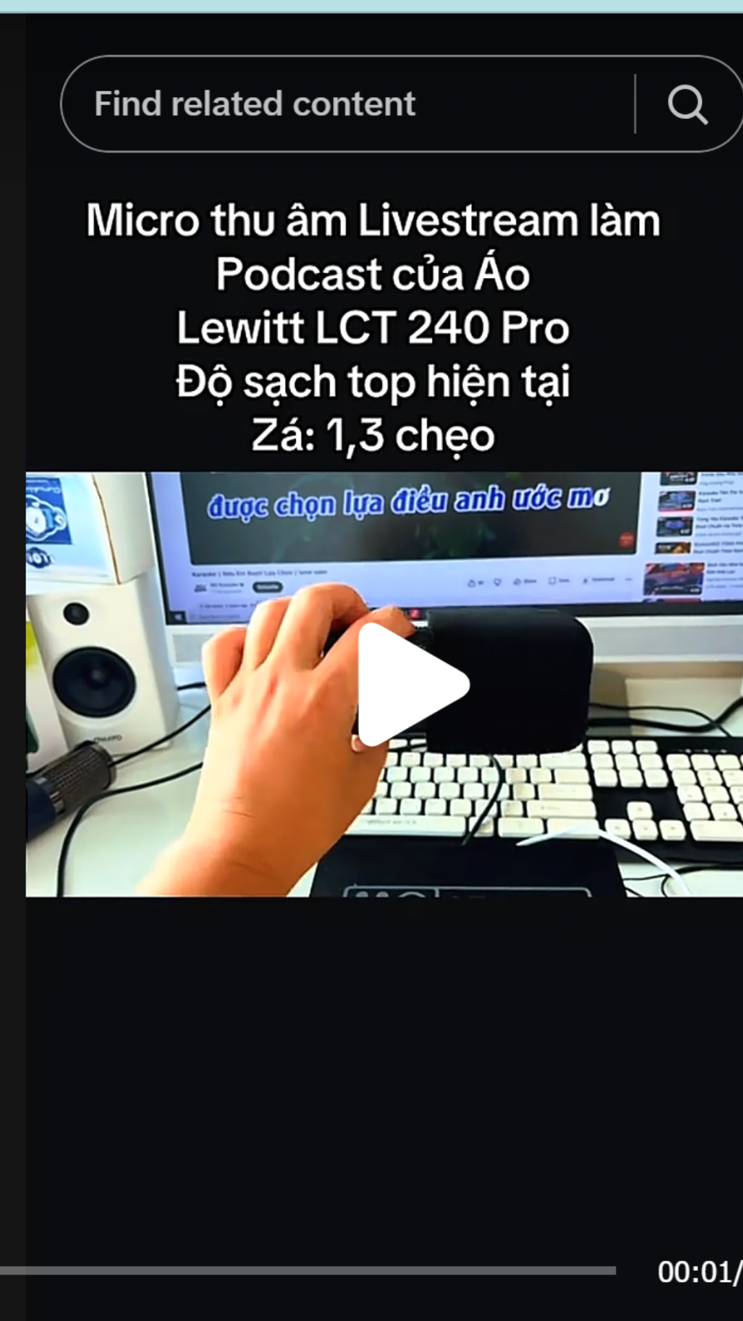Video test Micro Lewitt LCT 240 Pro trên TikTok @thanhlydocu08