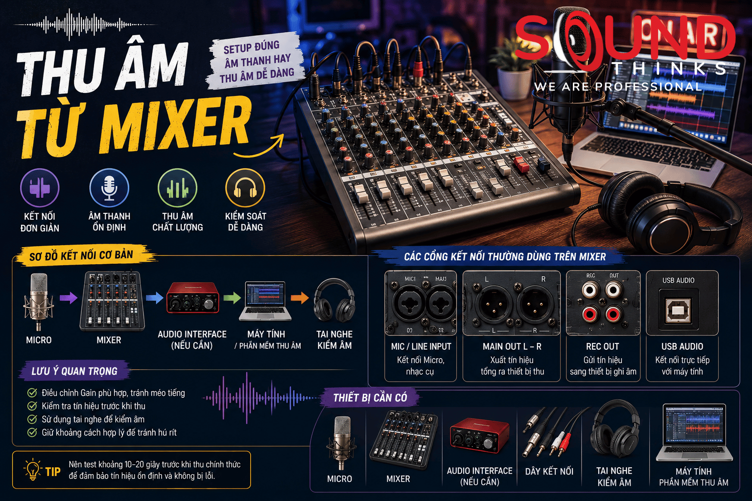 Thu âm Từ Mixer