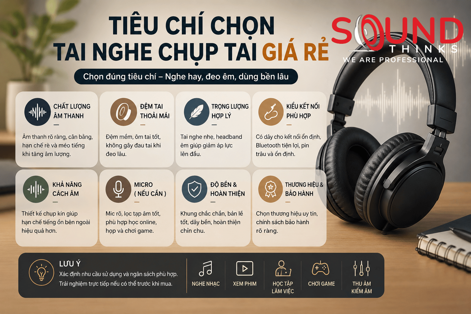 Tiêu Chí Chọn Tai Nghe Chụp Tai Giá Rẻ