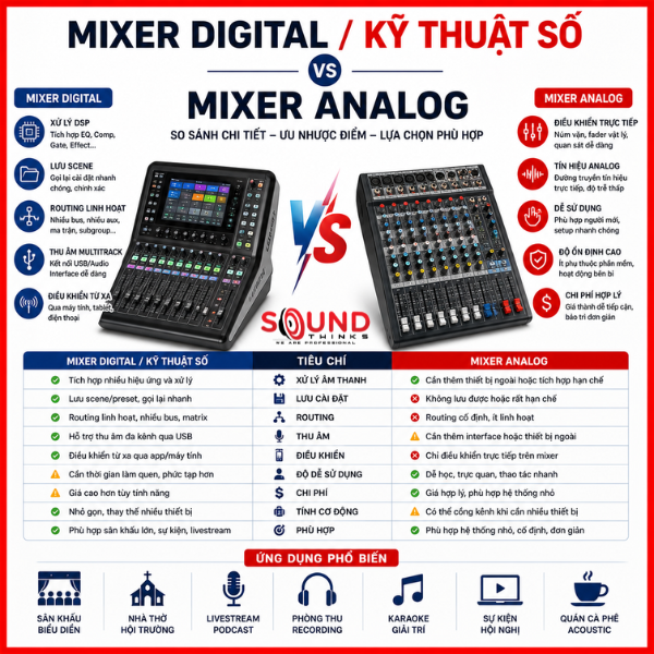 So Sánh Mixer Digital Và Analog
