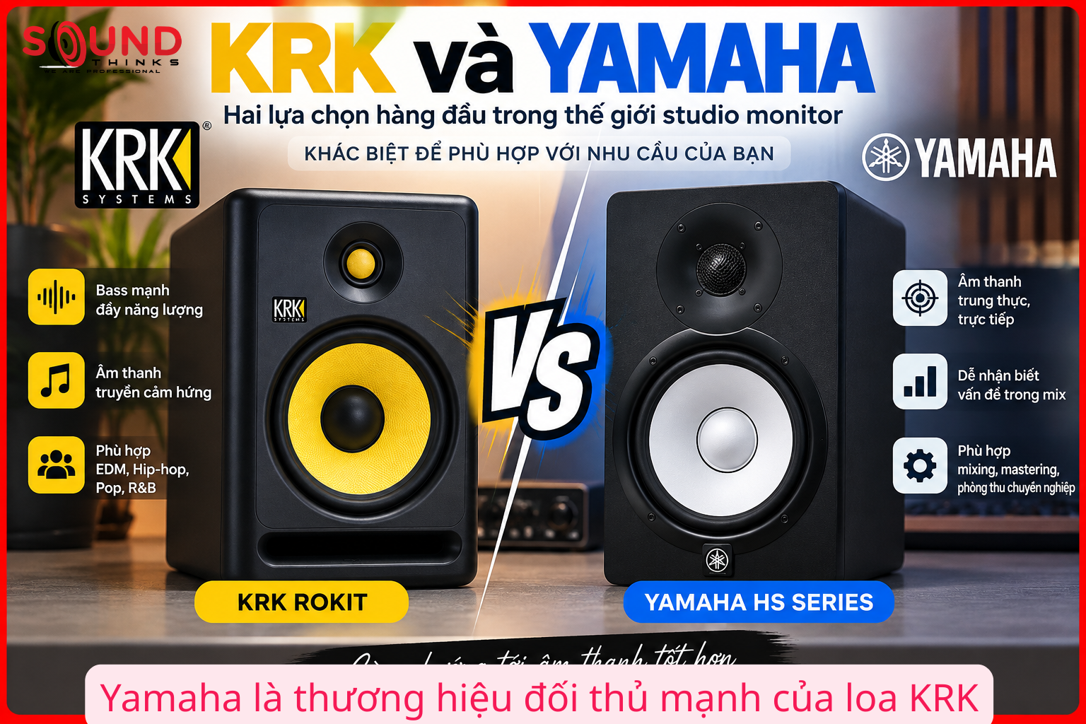 Yamaha là thương hiệu đối thủ mạnh của loa KRK