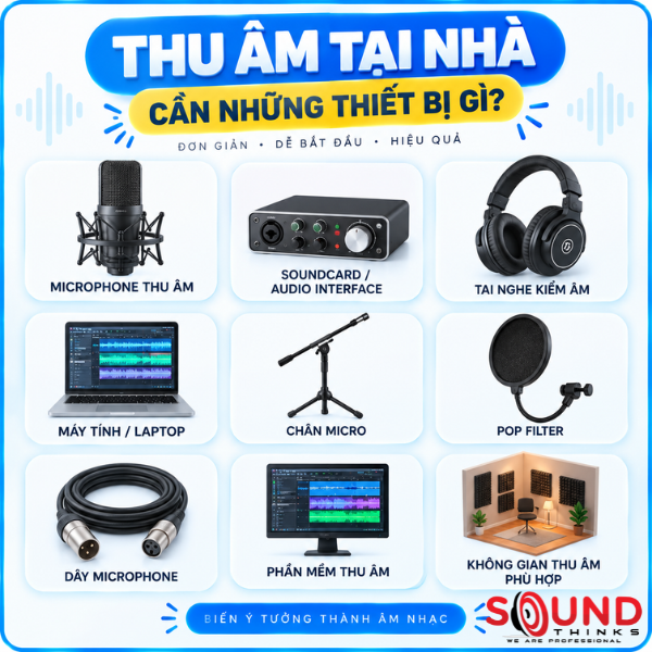 Combo Những Thiết Bị Chính để Thu âm Tại Nhà