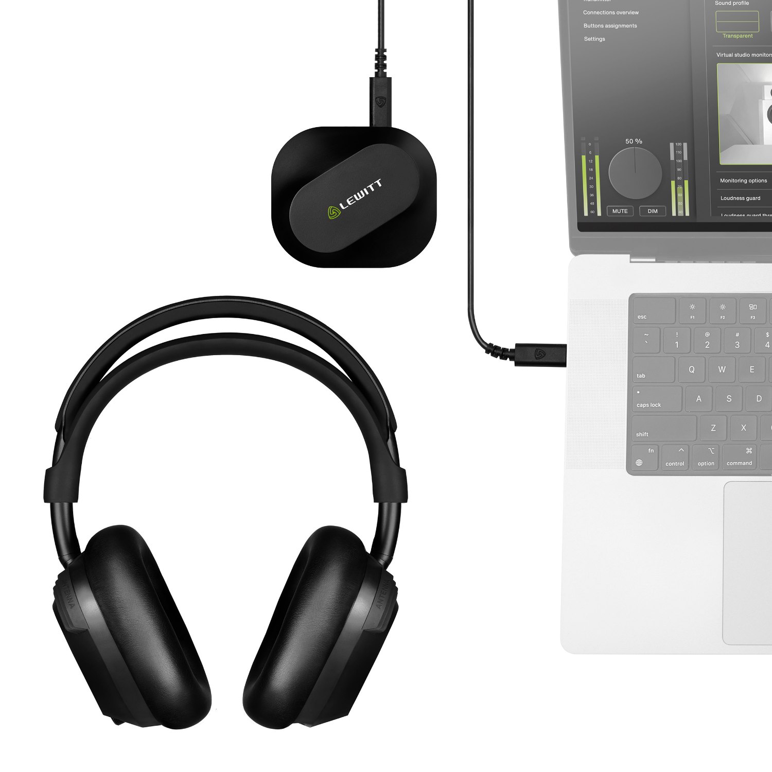 Kết nối không dây với laptop qua bộ phát LW TX, không nén và độ trễ siêu thấp